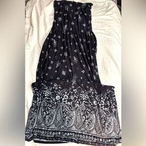 Lascana paisley blue print strapless maxi dress